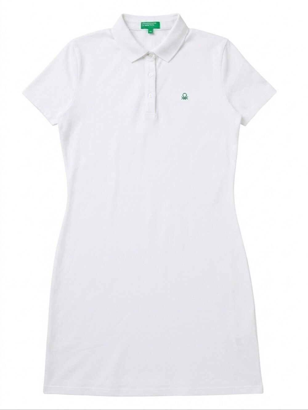 United Colors Of Benetton White Polo Mini Dress NWT Size Large Preppy Sporty